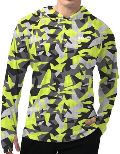 Men's UPF 50+ Sun Protection Hoodie, Long Sleeve Fishing Shirt by WELIGU
