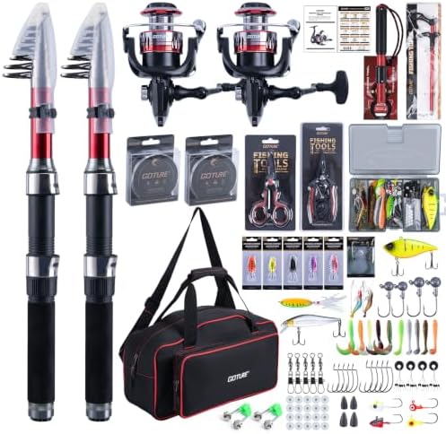 Goture 2-Pack Fishing Rod and Reel Combo with Carrier Bag,1.8M-2.7M by Goture