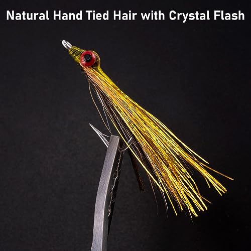 Dr.Fish 6 Pack Clouser Minnow Fishing Flies Streamer Hand Tied Bass Fly Fishing Lure Artificial Baitfish Smallmouth Saltwater Freshwater Striper Flounder Lures - Image 4