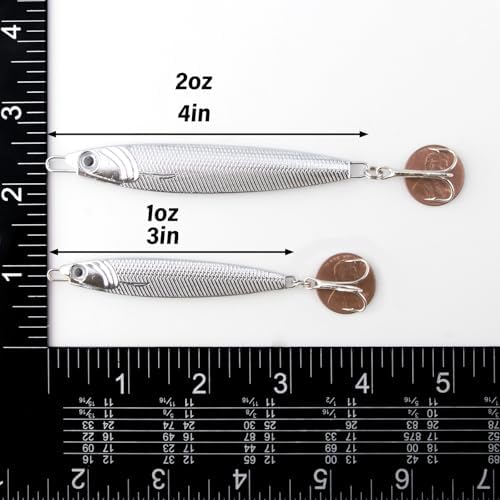 Dr.Fish Fishing Jigs Jigging Spoon Saltwater Fishing Lure Casting Metal Spoon Surf Fishing Mackerel Striper Lures Stinger Bluefish Vertical Diamond Jig - Image 2