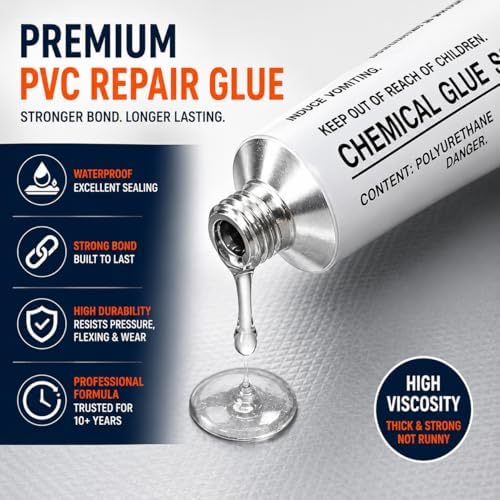 Heavy Duty PVC Repair Kit for Inflatable Boats & Kayaks – Waterproof Permanent Patch Repair with Large PVC Patches, Adhesive, Tools & Gloves - Image 4