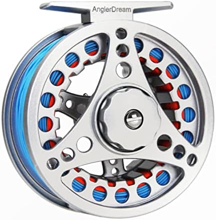 (1/2WT 3/4WT 5/6WT 7/8WT) Fly Reel with Line Combo Aluminum Alloy Large Arbor Fly Fishing Reels Weight Forward Fly Line with Braided Backing Taper Leader Pre-Tied by ANGLERDREAM