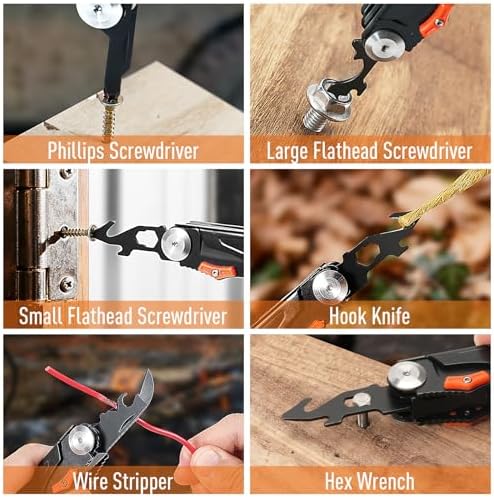 Pocket Knife Multitool Gifts for Men, 12-in-1 Tools for Fishing Camping - Image 6