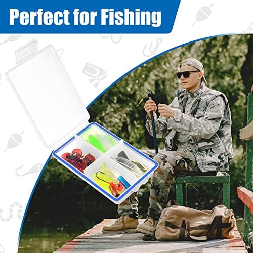 DLUGOPIS 4 Pcs Mini Waterproof Tackle Organizer - Small Fly Fishing Box with Dividers for Hooks, Flies, Beads & Lures (Pack of 2) - Image 5
