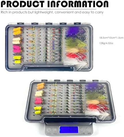 64 Pcs Fly Fishing Flies Assortment Kit with Fly Box - Image 3