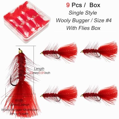 9Pcs Bionics Insects Nymph Flies Fly Fishing Lures Bait for Trout, Bass and Salmon-Streamer Wet Flies - Image 3