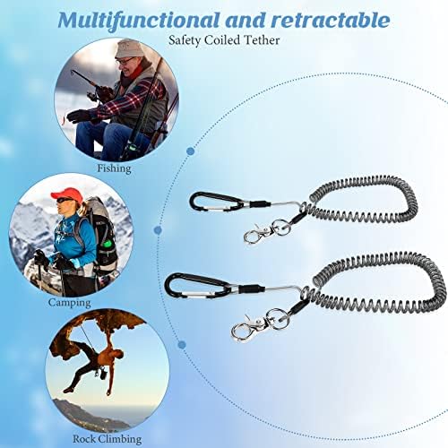 Woanger Coiled Lanyard for Tools Steel Wire Retractable,Black - Image 4