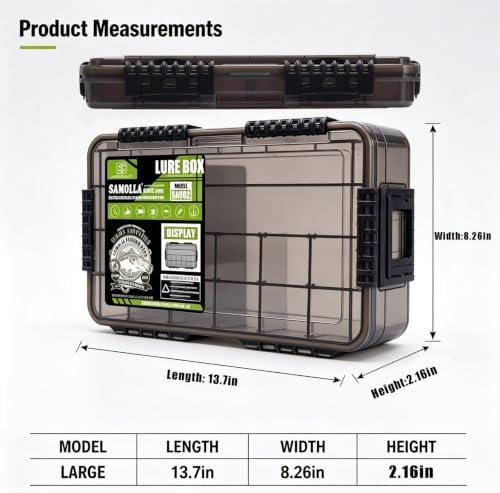 2PCS Waterproof Fishing Tackle Box 3700 Deep Size - Floating Utility Tray with Adjustable Dividers for Lures, Jigs & Baits - Thickened Airtight Storage Organizer with Clear Transparent Lid - Image 4