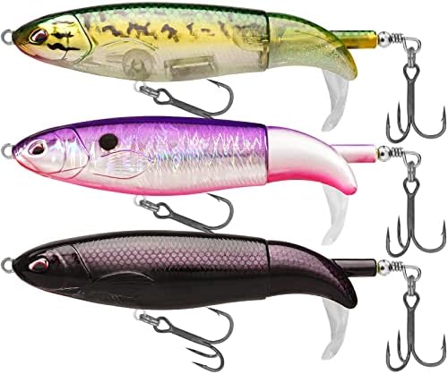 TRUSCEND Top Water Fishing Lures with BKK Hooks, Easy Catch Plopper Lure for Freshwater or Saltwater, Floating Lures for Bass, Pike, Catfish, Surface Wobble PoPobait Bass Baits Fishing Gifts for Men by TRUSCEND