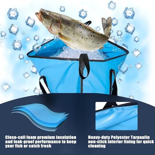Buffalo Gear Insulated Fish Cooler Bag Portable Fish Kill Bag Keep Ice-cold More Than 48 Hours - Image 4