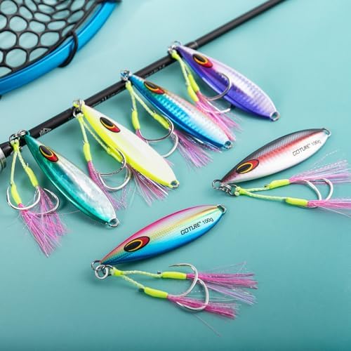 Goture Slow Pitch Jigs with Double Assist Hooks and Swivel, 40g-250g - Image 5