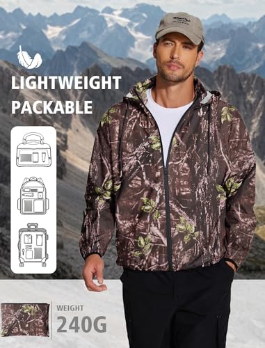 COOFANDY Men's Light Rain Jacket Packable Waterproof Raincoat Windbreaker - Image 4