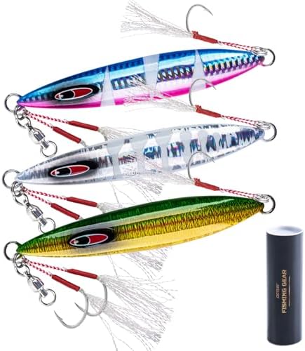 Goture Slow Pitch Jigs with Double Assist Hooks and Swivel, 40g-250g by Goture