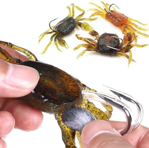 15PCS Crab Bait Kit - Artificial Silica Gel Lures, Lifelike 3D Soft Crab Lures for Freshwater Fishing - Image 3