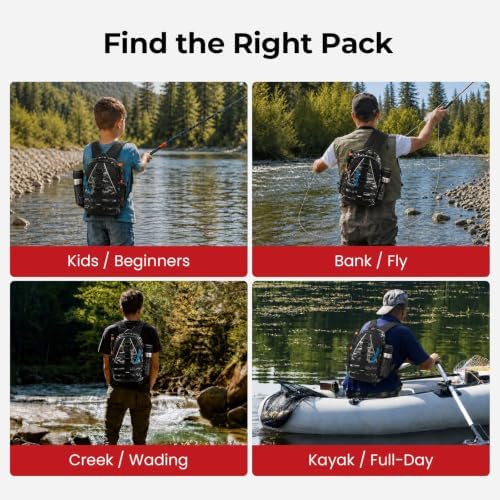 Piscifun Fishing Backpack, Rod Holders, Lightweight Sling Bag, Black Camo - Image 6