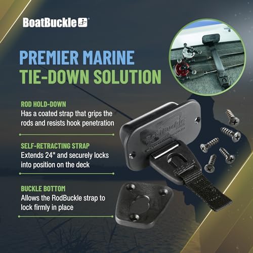 BoatBuckle 24-Inch Self-Retracting Fishing Rod Holder for Boat - Image 5