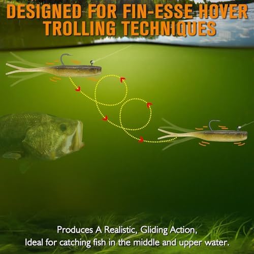 Dovesun 15PCS Hover Rig Jighead Swimbait Jig Heads for Bass Fishing Bass Hooks 1/0 3/0 5/0 Hover Strolling Rig Kit Fishing Jig Heads 1/16OZ 1/8OZ 1/4OZ - Image 5