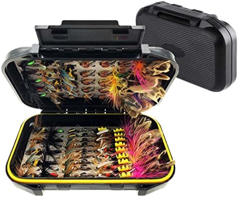 Fly Fishing Flies Kit 40/137pcs Dry/Wet Flies Assortment Nyphms Popper Streamer for Trout Bass Steelhead Fish+ Fly Box by Qievcrme