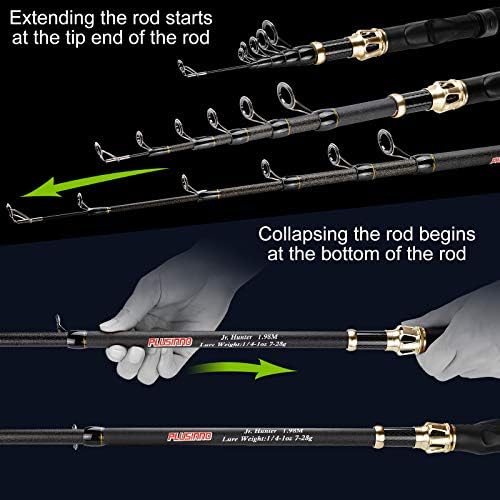 PLUSINNO Fishing Rod and Reel Combo, Telescopic Fishing Pole Kit with Spinning Reel, Tackle Box, Fishing Lures and Travel Carrying Bag, Fishing Gear Gifts for Men - Image 7