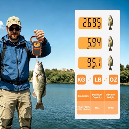 UNIWEIGH Fish Scale,Waterproof Hanging Scale with Lip Gripper,60 in Ruler - Image 5