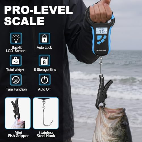8-Slot Digital Fishing Scale with 4.6'' Lip Gripper & Auto-Rank Memory - Image 5