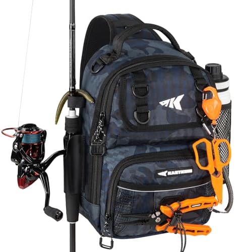 KastKing BaitSpace Fishing Sling Bag, Fishing Backpack with Rod Holder by KastKing