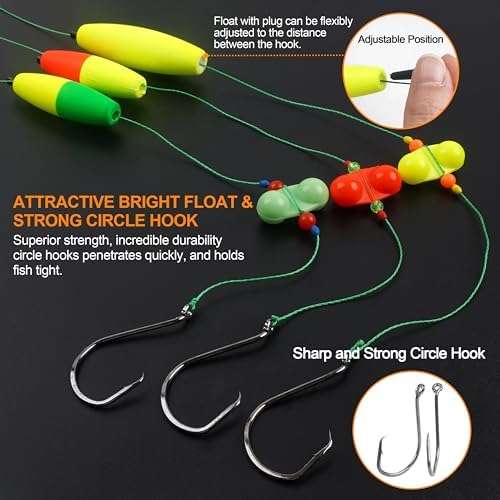 Catfish Rig Tackle Making Kit Catfishing Tackle Accessories Catfish Tackle with Catfish Floats Catfish Hooks Bobber Stoppers Swivels Fishing Rattle Bells Fishing Beads Catfishing Gear Equipment - Image 5