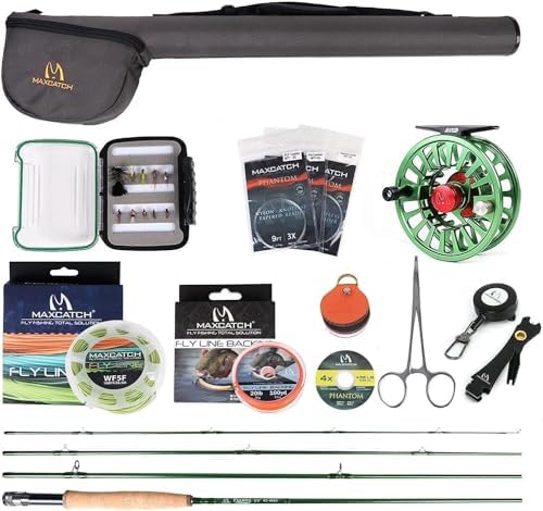 M MAXIMUMCATCH Maxcatch Premier Fly Fishing Rod and Reel Combo Complete 9' Fishing Outfit by Maxcatch