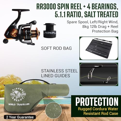 Rigged & Ready Smuggler™ Travel Fishing Rod & Reel Combo, Compact Rods+Case - Image 5