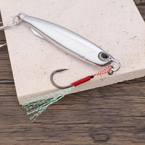 2Pcs 40g Fishing Lure Metal Casting Jig with Trebles Hooks Metal Fishing Lure for Mackerel Cod Bass Sea Freshwater Fishing Chrome - Image 6