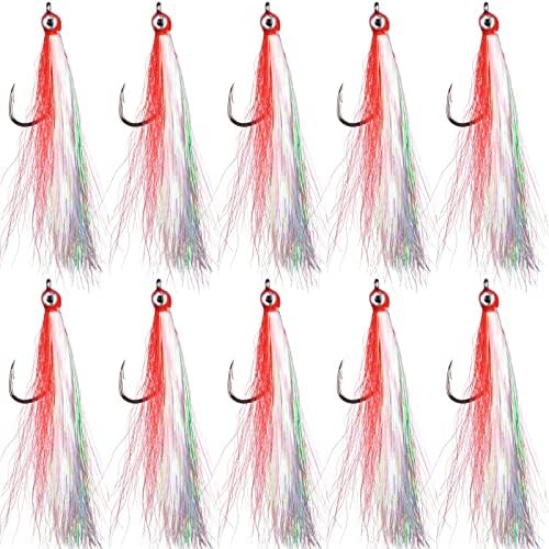 Clouser Minnow Fly Fishing Flies Salmon Trout Steelhead Jig Hooks Saltwater Flies Sea Bass Striper Flounder Fly Fishing Lures by JSHANMEI