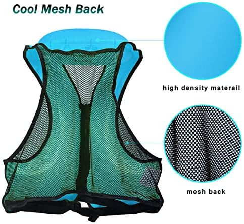 NAXER Inflatable Buoyancy Jackets Snorkel Vests for Adults Kayak Kayaking Snorkeling Suit 90-200 lbs Easy Swimming Boating Paddleboarding Water Sports - Image 5
