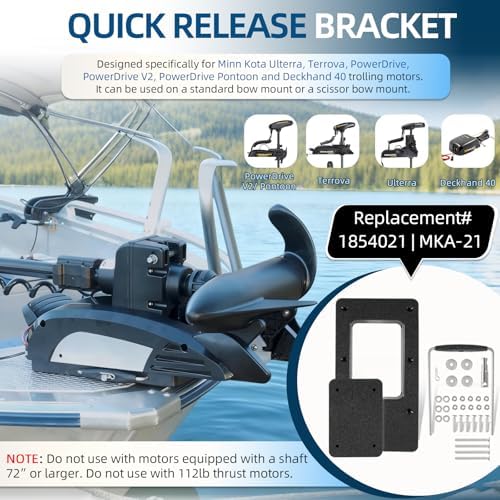 For Minn Kota 1854021 Quick Release Bracket MKA-21 fits Ulterra, Terrova, Deckhand 40, PowerDrive, PowerDrive V2 /Pontoon Trolling Motors, For Minn Kota Trolling Motor Mounting Bracket - Image 2