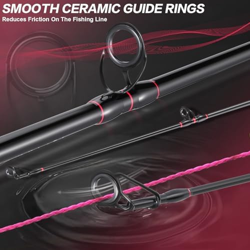 Sougayilang Surf Fishing Rod Portable Travel MH/H Surf Spinning Rod 4 Piece Carbon Fiber Saltwater Fishing Rod 10'/11'/12'/15' - Image 3