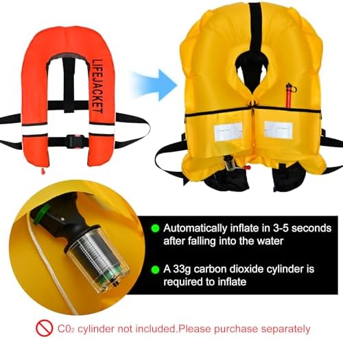 Adult Automatic PFD Vest, Inflatable Kayak Water Sports Vest for Kayaking SUP Paddleboarding Sailing Boating Fishing - Image 2