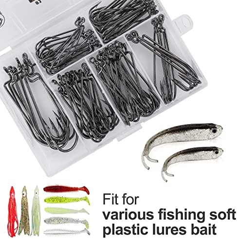 UCEC EWG Fishing Hooks, Offset Worm Hooks for Bass Fishing Hook Texas Rig - Image 5