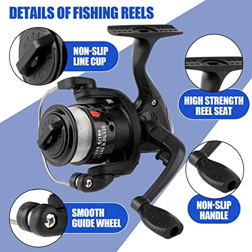 Fishing Rod Reel Combos Collapsible Fishing Rod Kit, 2PCS Telescopic Fishing Pole+2PCS Spinning Reels+Lures Hooks+Tackle Bag+Fishing Accessories Full Combo for Kids Youth - Image 2