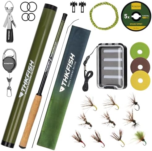 THKFISH Tenkara Fly Fishing Rod Kit 8.7ft/10.6ft/11.6ft 24T Carbon Fiber Telescopic Fly Fishing Combo Kit with Carrying Case Fishing Line and Flyfishing Lure for Streams, Trout, Bass, Salmon by THKFISH
