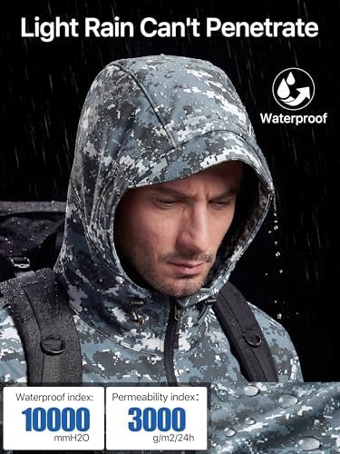 FREE SOLDIER Men's Hooded Waterproof Softshell Jacket - Image 3