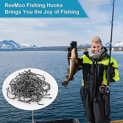 100/500PCS Fishing Hooks, Carbon Steel Sharp Barbed Fish Hooks W/Box - Image 7