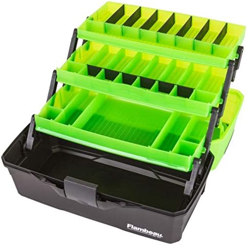 Flambeau Outdoors 6383 3-Tray Tackle Box, 32 Compartments, Frost Green - Image 3