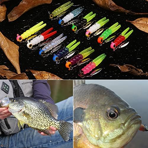 Crappie Jigs and Lures Kit -135 & 40 Piece Set with Plastics, Jig Heads, Split-Tail Grub Baits - Perfect for Crappie Fishing, Panfish Lures - Image 6