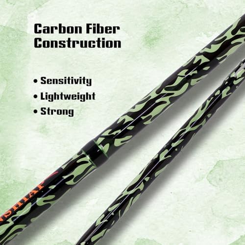 Fiblink Surf Fishing Rod,Carbon Fiber Spinning Beach Surf Rod,2Piece/3Piece/4Piece Travel Fishing Rod,Green Camouflage Pattern Design,Surf Fishing 9'6"/10'/12'/15' - Image 4