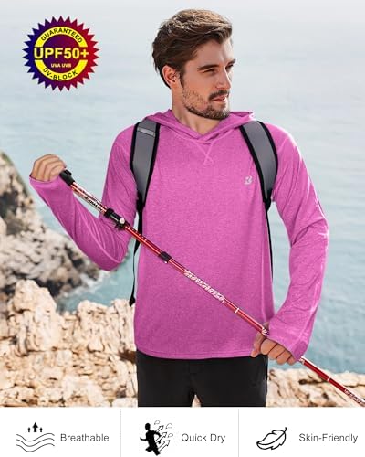 Roadbox Men's UPF 50+ Fishing Shirts, Long Sleeve UV Sun Protection Hoodie - Image 5
