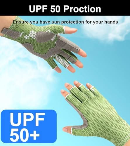 SUJAYU Anti-Slip Silicone Fishing Gloves for Men & Women - UV Sun Protection for Sailing, Kayaking, Paddling, Rowing - Fly Fishing Accessories - Image 3