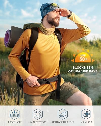 Roadbox Men's UPF 50+ UV Sun Protection Shirts, Long Sleeve Swim Rash Guard - Image 3