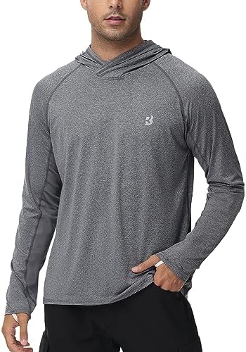 Roadbox Men's UPF 50+ Fishing Shirts, Long Sleeve UV Sun Protection Hoodie by Roadbox