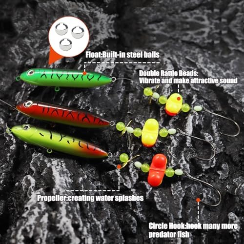 Catfish Float Rig Demon Dragon Style Rattling Line Float Propeller and Circle Hooks 6/0 8/0 for Santee Cooper Rig Catfishing Tackle - Image 3
