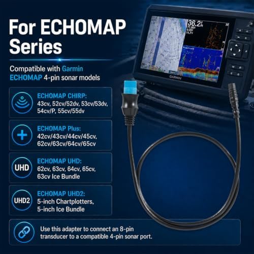 010-12719-00 8-Pin to 4-Pin Transducer Adapter Cable for Garmin - Image 3