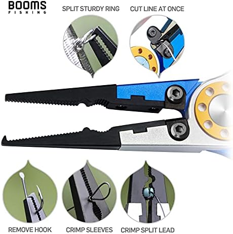 Booms Fishing X1 Aluminum Fishing Pliers Saltwater, Surf Fishing Tackle Kit, Fishing Multitool Hook Remover Braided Fishing Line Cutting and Split Ring with Coiled Lanyard and Sheath - Image 3